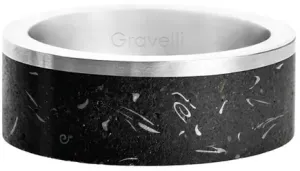 Gravelli Stylový betonový prsten Edge Fragments Edition ocelová/atracitová GJRUFSA002 72 mm