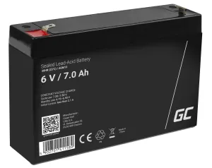 Green Cell Baterie AGM 6V 7Ah bezúdržbová pro UPS ALARM 048410