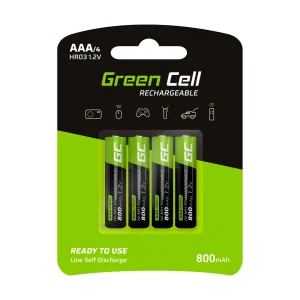 Green Cell Nabíjecí Baterie 4x AAA HR03 800mAh GR04