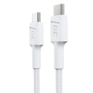kabel bílé USB-C Typ C 30cm Green Cell PowerStream s rychlo nabíjením Power-Delivery 60W, Ultra Charge, Quick Charge 3.0 KABGC31W