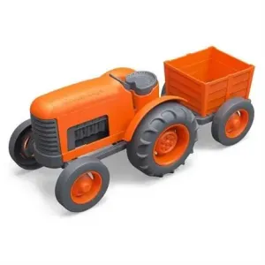 Green Toys Traktor s vlečkou oranžová