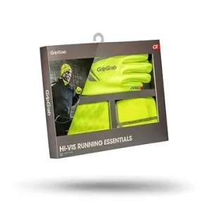 Grip Grab Balení rukavice/šátek a čepice Hi-Vis Running Essentials v dárkovém balení vel.M