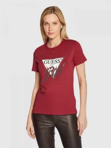 Guess dámské vínové tričko - S (G5B7)