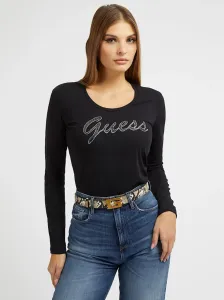 Guess dámské černé tričko s dlouhým rukávem - S (JBLK) #3833088