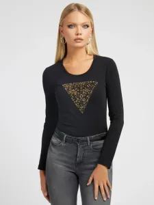 Guess dámské černé tričko s dlouhým rukávem - XS (JBLK)