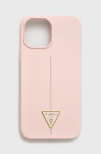 Silikonové trojúhelníkové pouzdro Guess pro iPhone 13 Pro Max - růžové