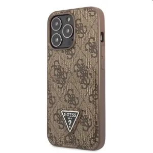 Guess GUHCP13LP4TPW Apple iPhone 13 Pro brown hardcase 4G Triangle Logo Cardslot
