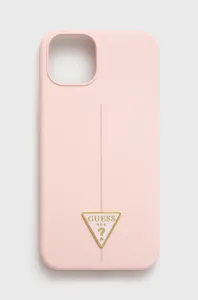 Silikonové pouzdro Guess Triangle pro iPhone 13 - růžové