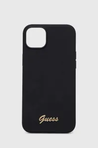 Guess GUHCP14MSLSMK Apple iPhone 14 Plus black hard case Silicone Vintage Gold Logo