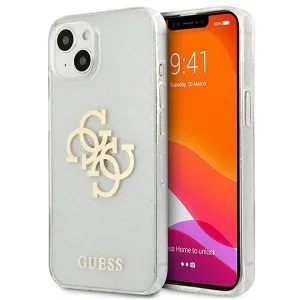 Guess GUHCP13SPCUGL4GTR Apple iPhone 13 mini transparent hard case Glitter 4G Big Logo