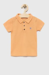 Dětská bavlněná polokošile Guess oranžová barva