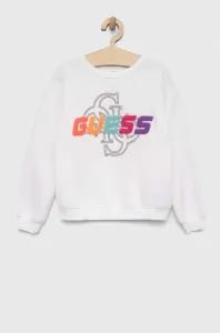 Dětská mikina Guess bílá barva, s aplikací