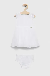 Dětské bavlněné šaty Guess bílá barva, mini #4958355