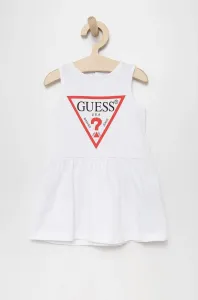 Dětské bavlněné šaty Guess bílá barva, mini, áčková #1976488