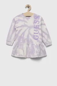 Dětské bavlněné šaty Guess fialová barva, mini #5625112