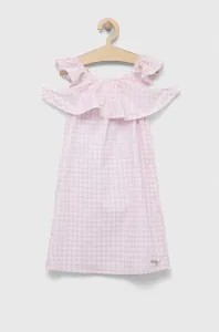 Dětské bavlněné šaty Guess růžová barva, mini #5694855