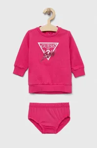 Dětské bavlněné šaty Guess růžová barva, mini #5625271