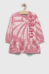Dětské bavlněné šaty Guess růžová barva, mini #5625111