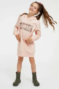 Dětské bavlněné šaty Guess růžová barva, mini #5659113