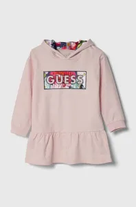 Dětské bavlněné šaty Guess růžová barva, mini #5659117