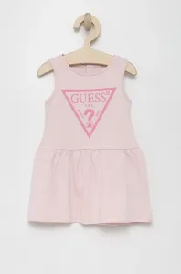 Dětské bavlněné šaty Guess růžová barva, mini, áčková #5956251