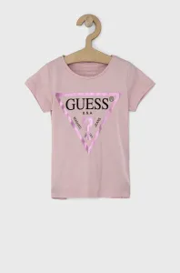 Dětské bavlněné tričko Guess růžová barva #6131623