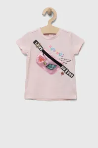 Dětské bavlněné tričko Guess růžová barva #5625125