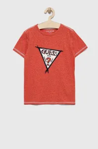 Dětské tričko Guess červená barva, s aplikací #5956369