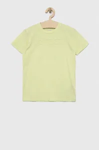 Dětské tričko Guess zelená barva, s aplikací