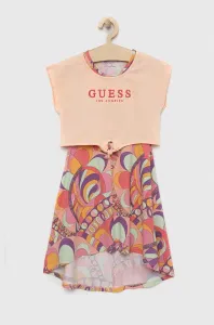 Dívčí šaty Guess oranžová barva, mini #4940559