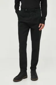 Kalhoty Guess pánské, černá barva, ve střihu chinos