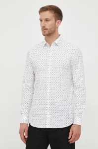 Košile Guess pánská, bílá barva, slim, s klasickým límcem #6055959