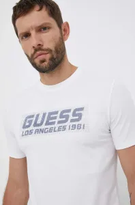 Tričko Guess bílá barva, s aplikací