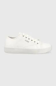 Kožené sneakers boty Guess Udine bílá barva, FM5UDI LEA12 WHITE