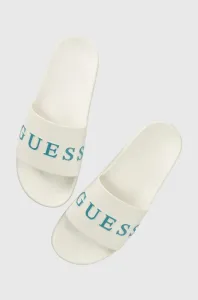Pantofle Guess SLIDES pánské, bílá barva, F3GZ05 BB00F