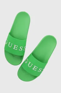 Pantofle Guess SLIDES pánské, zelená barva, F3GZ05 BB00F #5968534