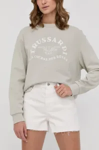 Džínové šortky Guess dámské, bílá barva, s aplikací, high waist