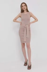 Šaty Guess béžová barva, mini, jednoduchý #2896148