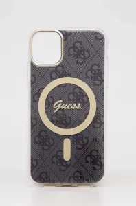 Guess GUBPN61H4EACSK Case + Wireless Charger Apple iPhone 11 black hard case 4G Print MagSafe
