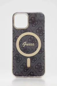 Guess GUBPP12MH4EACSK Case + Wireless Charger Apple iPhone 12/12 Pro black hard case 4G Print MagSafe