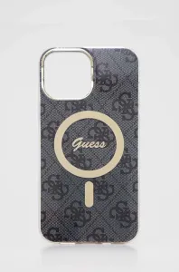 Guess GUBPP13XH4EACSK Case + Wireless Charger Apple iPhone 13 Pro Max black hard case 4G Print MagSafe
