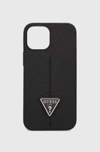 Guess GUHCP13SPSATLK Apple iPhone 13 mini black hardcase Saffiano Triangle Logo