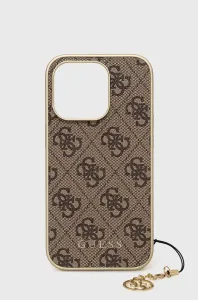 Guess GUHCP14LGF4GBR Apple iPhone 14 Pro brown hardcase 4G Charms Collection