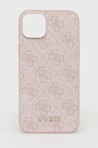 Guess GUHCP14MG4GFPI Apple iPhone 14 Plus pink hard case 4G Metal Gold Logo