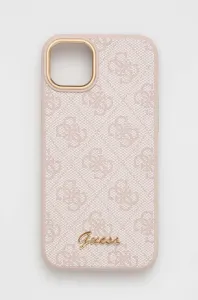 Guess GUHCP14MHG4SHP Apple iPhone 14 Plus pink hard case 4G Vintage Gold Logo