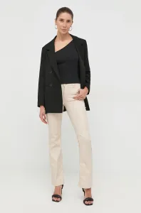 Kalhoty Guess dámské, béžová barva, jednoduché, medium waist