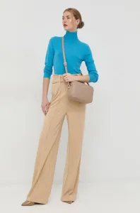 Kalhoty Guess dámské, béžová barva, široké, high waist #4308144