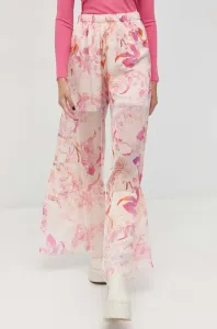 Kalhoty Guess dámské, béžová barva, široké, high waist #4862961