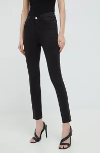 Kalhoty Guess dámské, černá barva, přiléhavé, medium waist