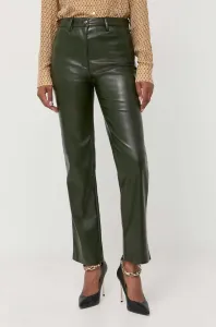 Kalhoty Guess KELLY dámské, zelená barva, jednoduché, high waist, W3RA0M WF8P0